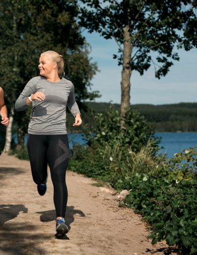 Running at the lake Sognsvann